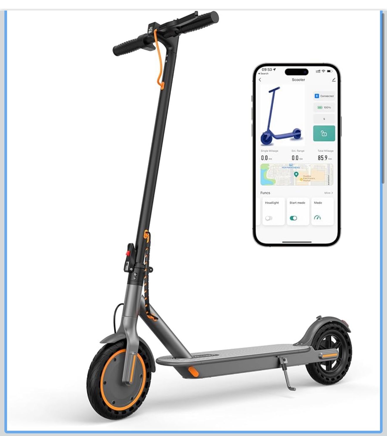 Electric Scooter Adults & Big Kids, 350W Powerful Motor, Top Speed 16/19MPH, 12/16/19/21Miles Range, 8.5" Solid Tires Folding Commuter Escoote