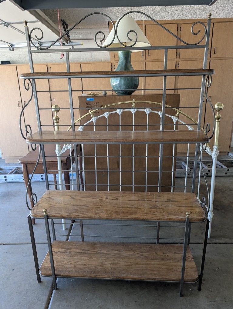 Metal And Wood Bakers Rack
