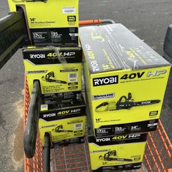 5x - RYOBI 40V HP Brushless 14 in. Battery Chainsaw (Tool Only)