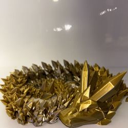 3D Printed Large Crystal Dragon (GoldxSilver)