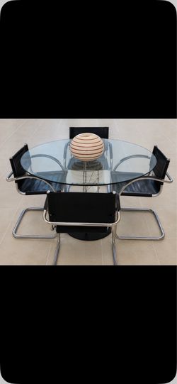 Modern glass dining table
