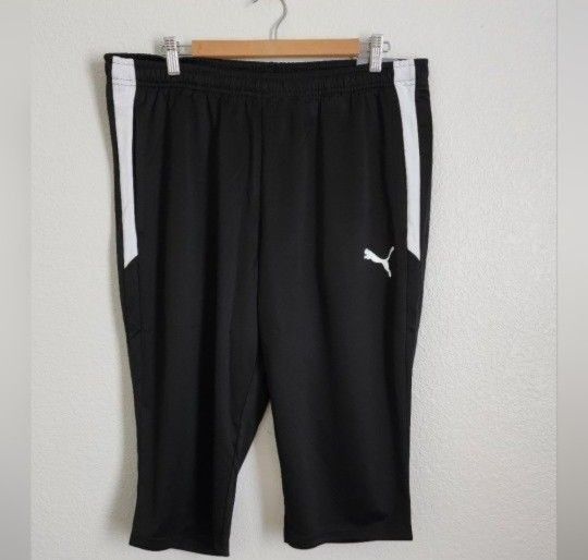 NEW Puma Team Liga 25 Training Slim Fit Black Cropped XL Pants