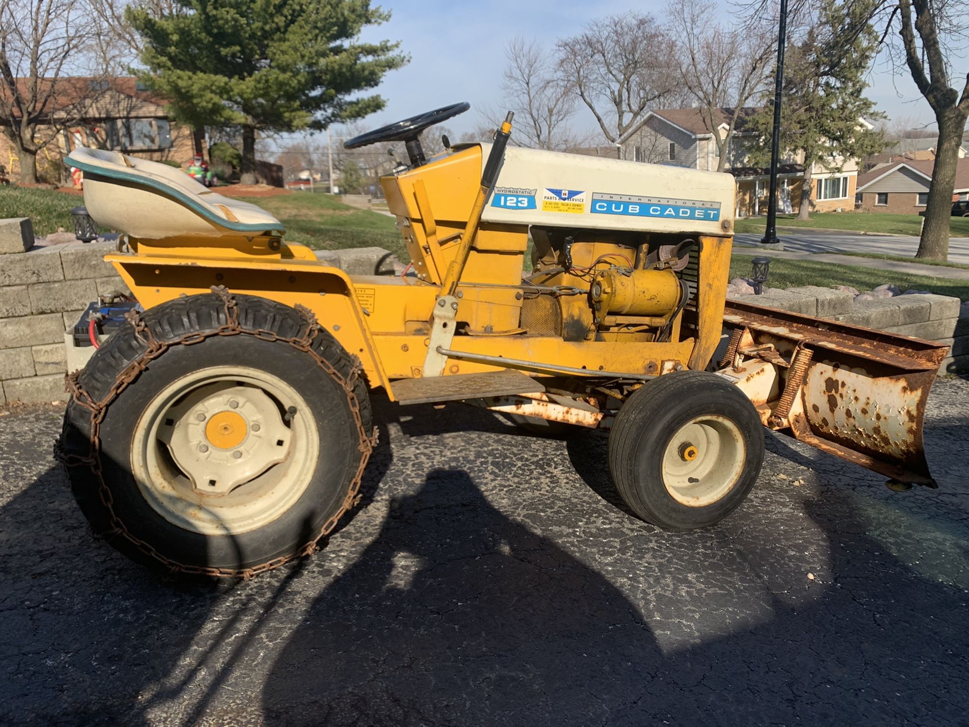 Early 196667 Cub Cadet 123 Hydrostatic tractor w/plow for Sale in