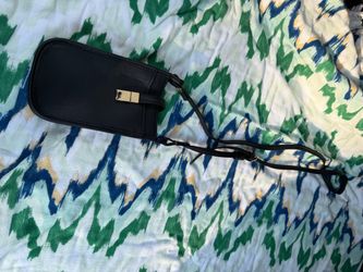 Black Leather Crossbody Phone Bag
