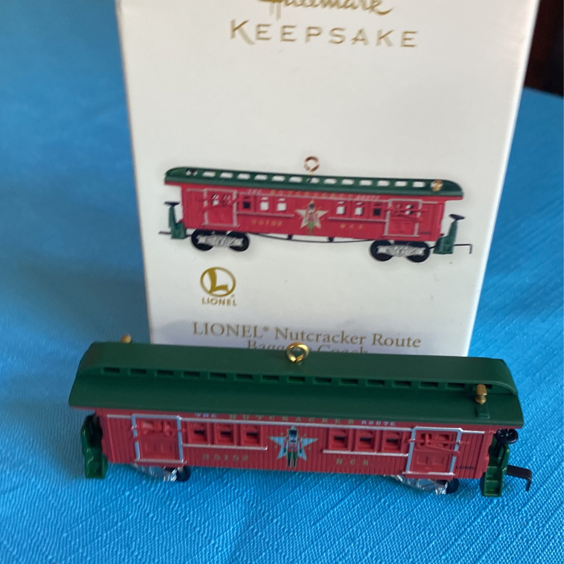 Hallmark keepsake Lynell nutcracker route baggage coach collectible Christmas tree ornament hand crafted, metal, 2012 in original box