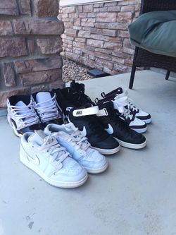 5 pairs of Jordans and Nikes size 5 in kids