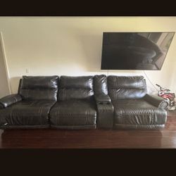 Reclining Leather Sofa
