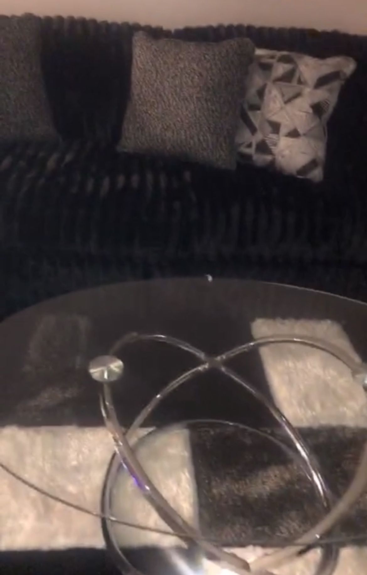 Fluffy Couch With Side Tables