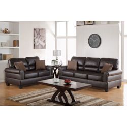 Brown Sofa And Love Seat Set 