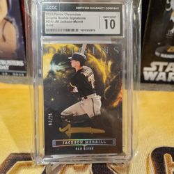 Jackson Merrill 2023 Chronicles Origins Gold Ink /25 CGC 10 Gem Mint Auto OAI-JM