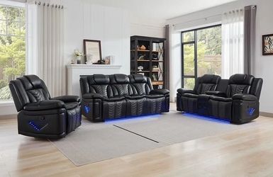 Phoenix Black Reclining 3pc 😋🚛🚛🤓😎🥰🔥🔥