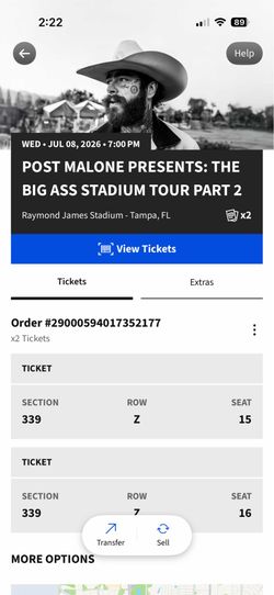 Post Malone and Jelly Roll tickets for Bucs STADIUM