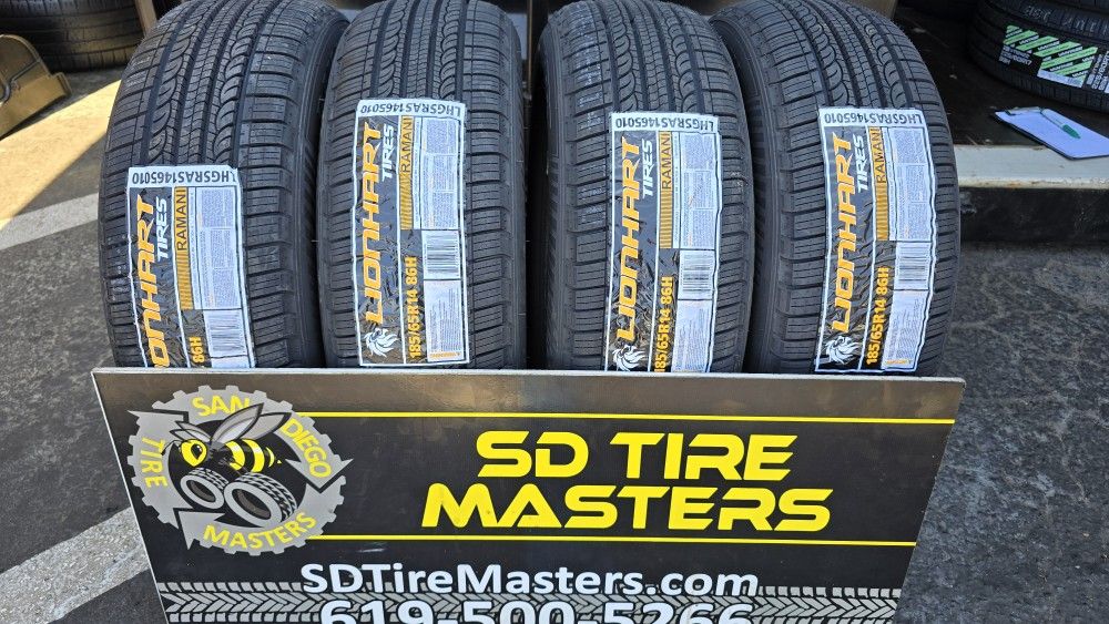 4 NEW TIRES 185/65/14 LION HART RAMANI 60 k Miles Warranty $240 OUT THE DOOR ($60 each) CASH PRICE π π FREE INSTALLATION π π