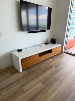Cedar and White TV Stand $300 or best offer