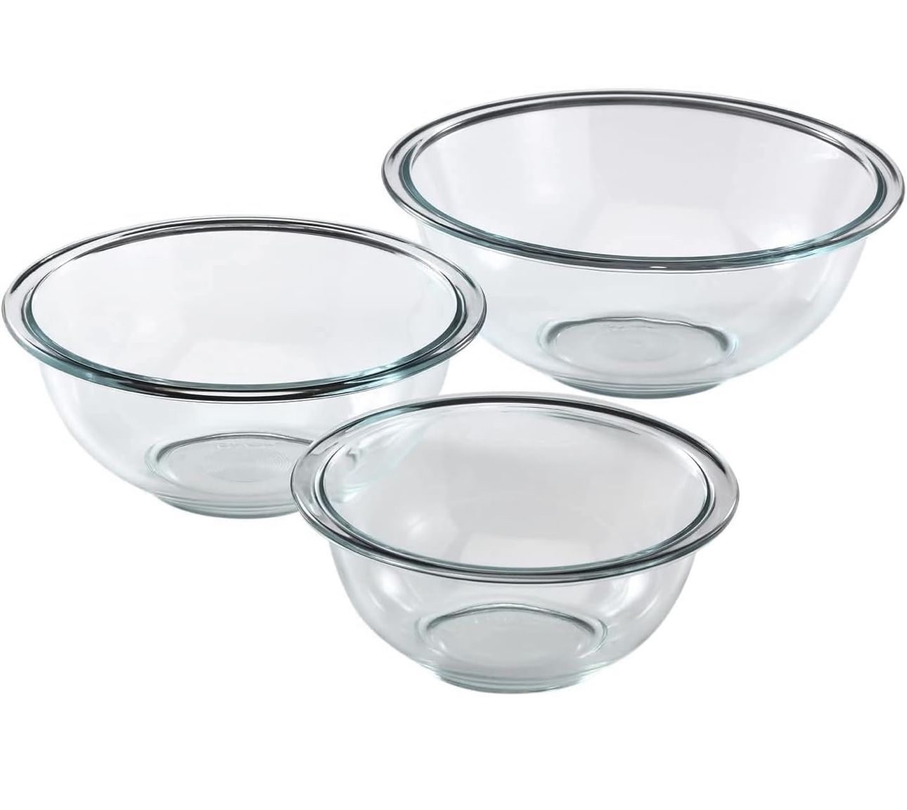 3 Piece Glass Mixing Bowl Set Oven/dishwasher Safe