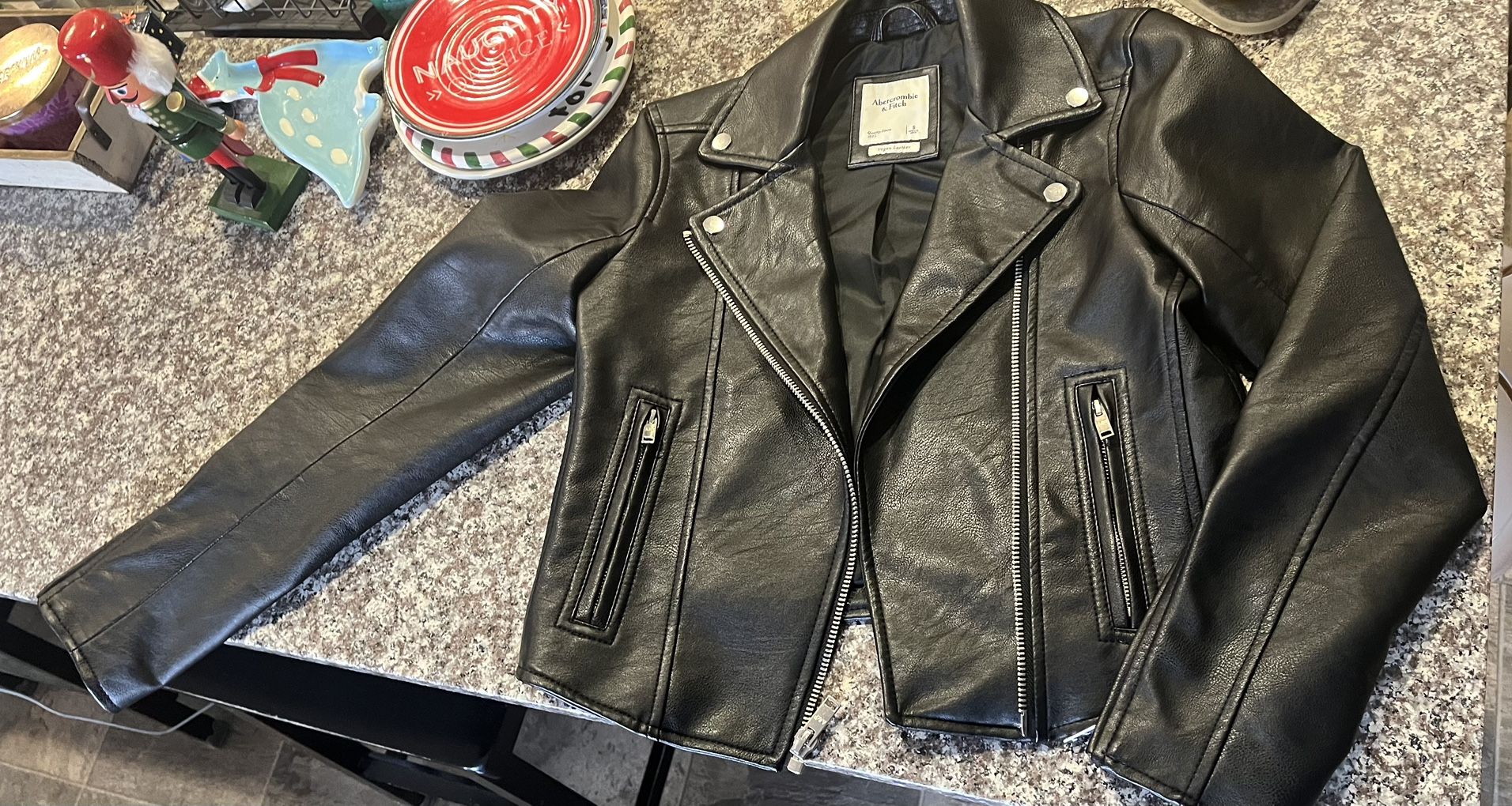 Women’s Black Leather Jacket  & Accessories