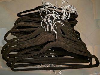 Black Velvet Hangers with Chrome Hooks
