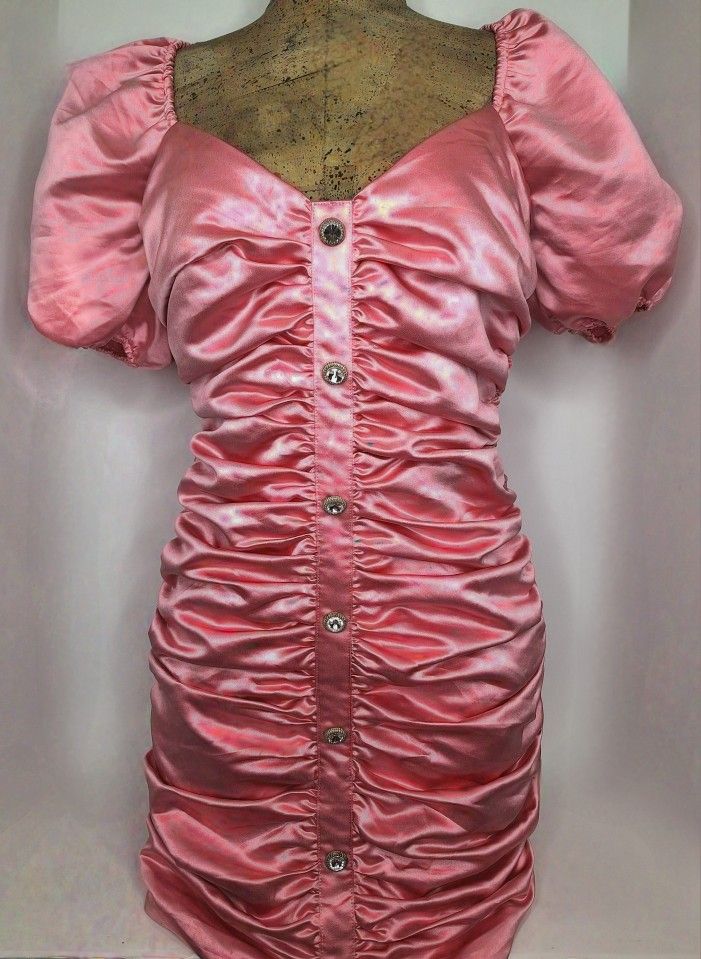 Satin Mini Dress with Ruching