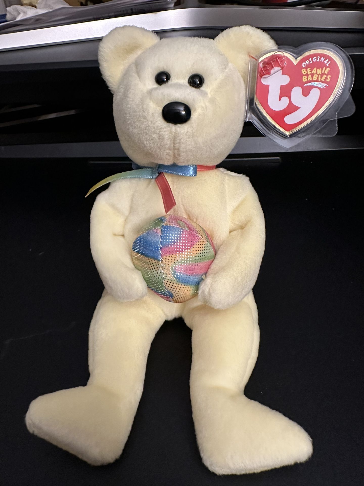 TY BEANIE BABY BEAR YELLOW EASTER EGGBEART 