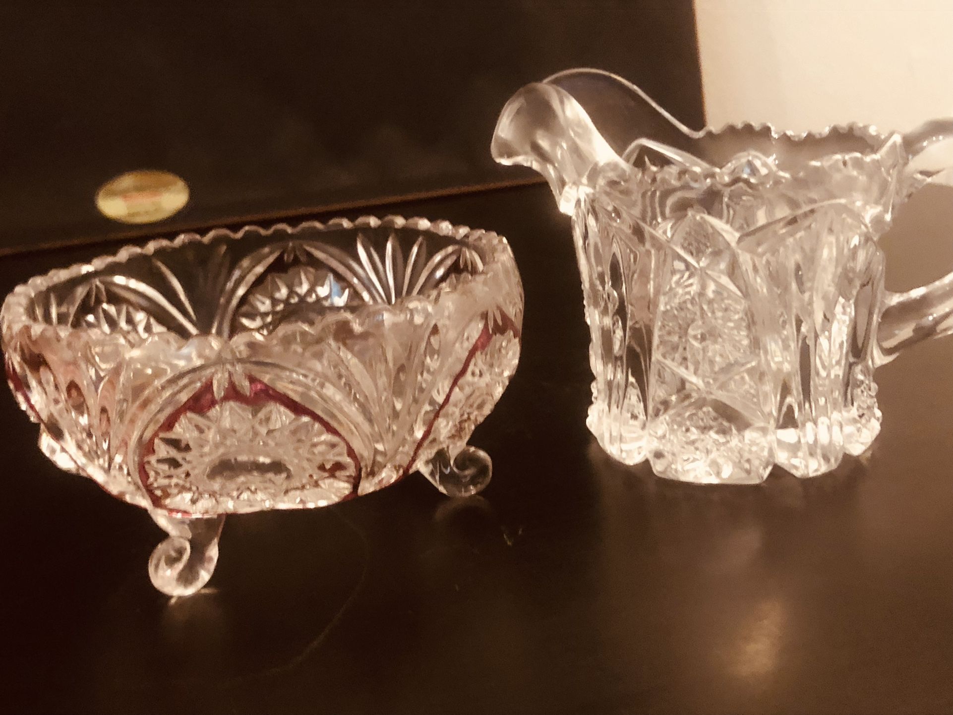 Two Piece Of Chrystal Glasses Vintage Collection With Legs