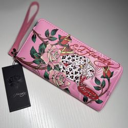 New Pink Ed Hardy Wallet 