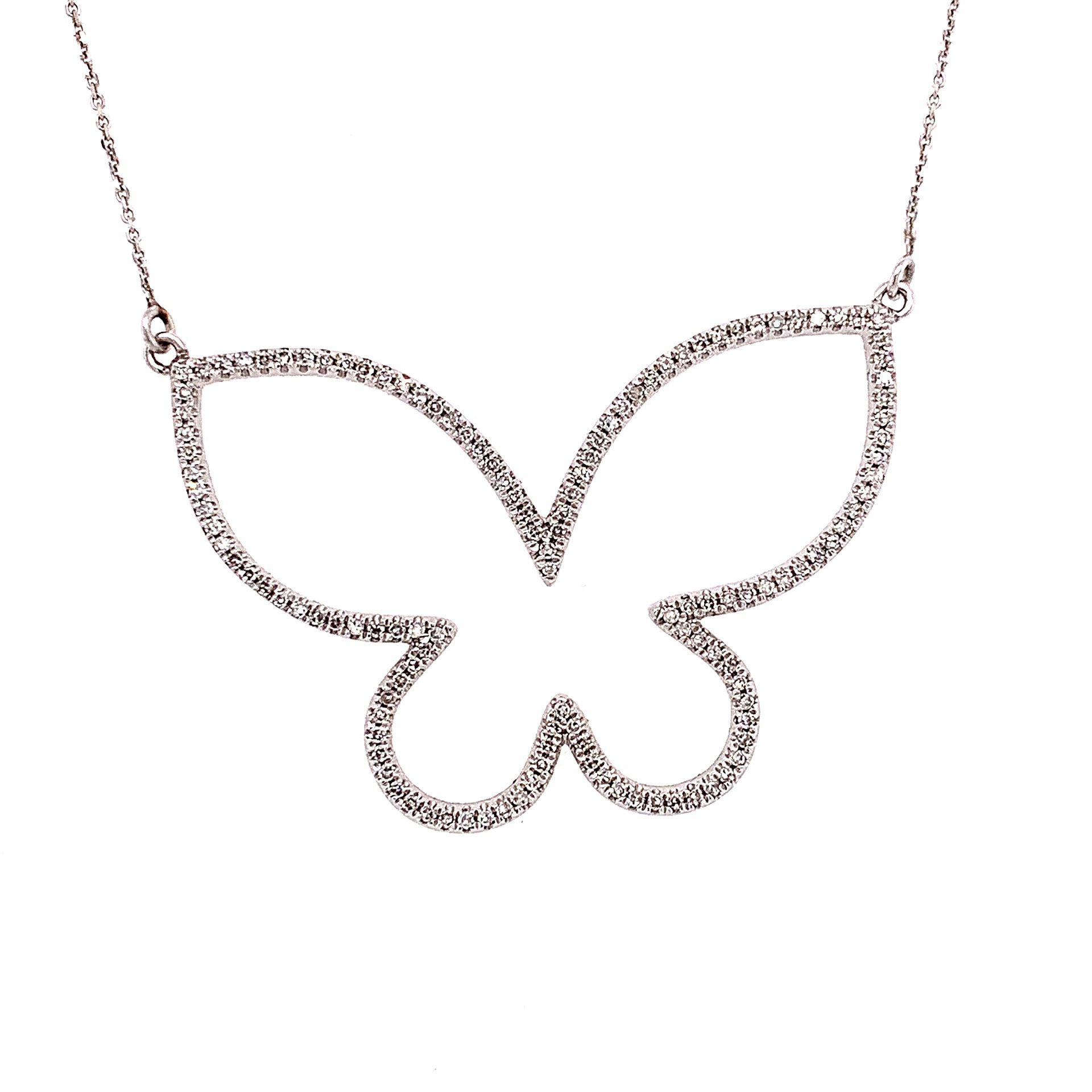 14k Diamond Butterfly Necklace