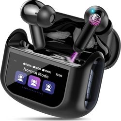 new Wireless Ear Buds, Bluetooth 5.4 Headphones with Multifunctional Touch Screen, 48H Bass Stereo Ear Buds with ANC/ENC Noise Cancelling/Transparency