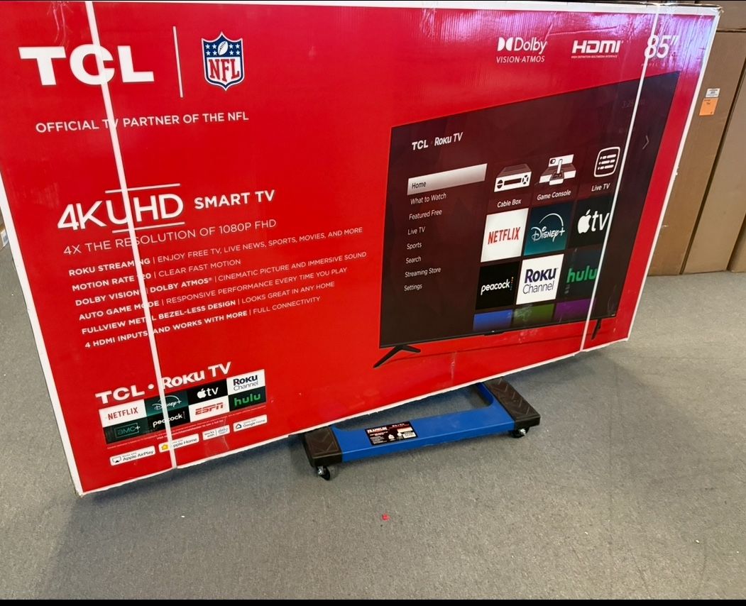85 Tv Tcl Smart 4K Hdtv $55 Till Financing Free Delivery