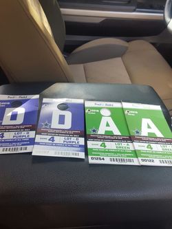 Redskins Cowboys Parking Pass Tickets