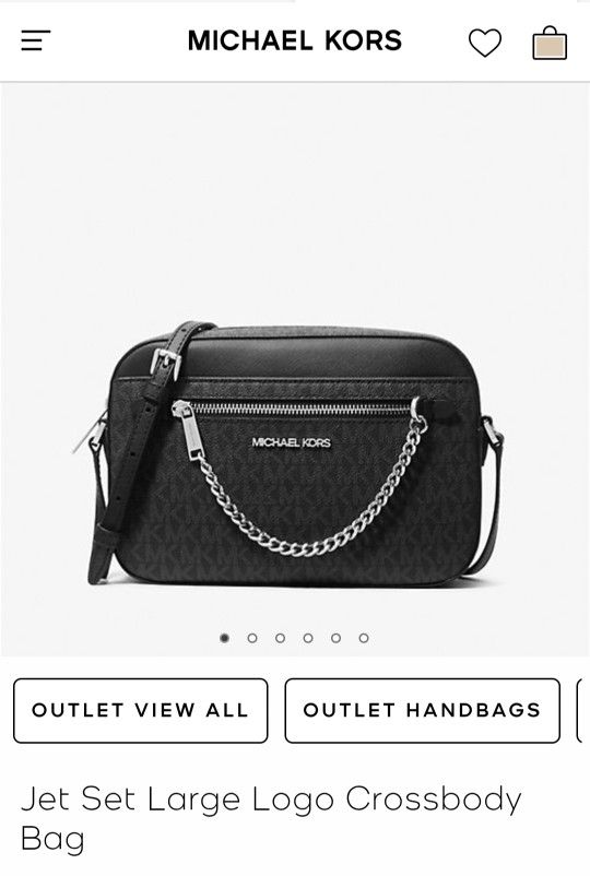 Michael Kors Black/Grey Jet Set Large Logo Crossbody Bag