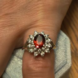 Engagement Garnet Ring