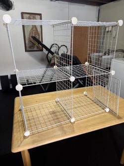 White Wire Grid Modular Storage Cubes