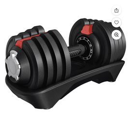 40lb Adjustable Dumbbell  with Anti-Slip Handle and Tray, Black