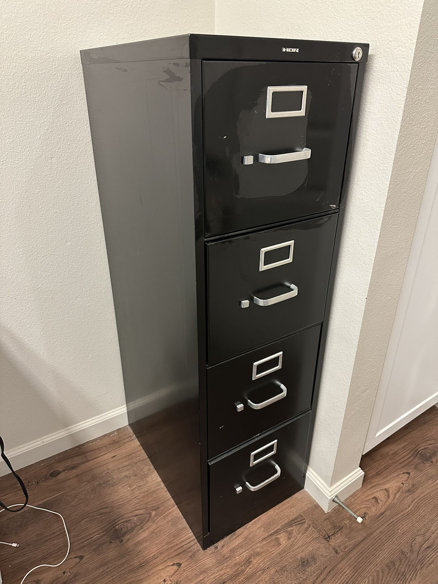 HON 5 Drawer Filing Cabinet - Black