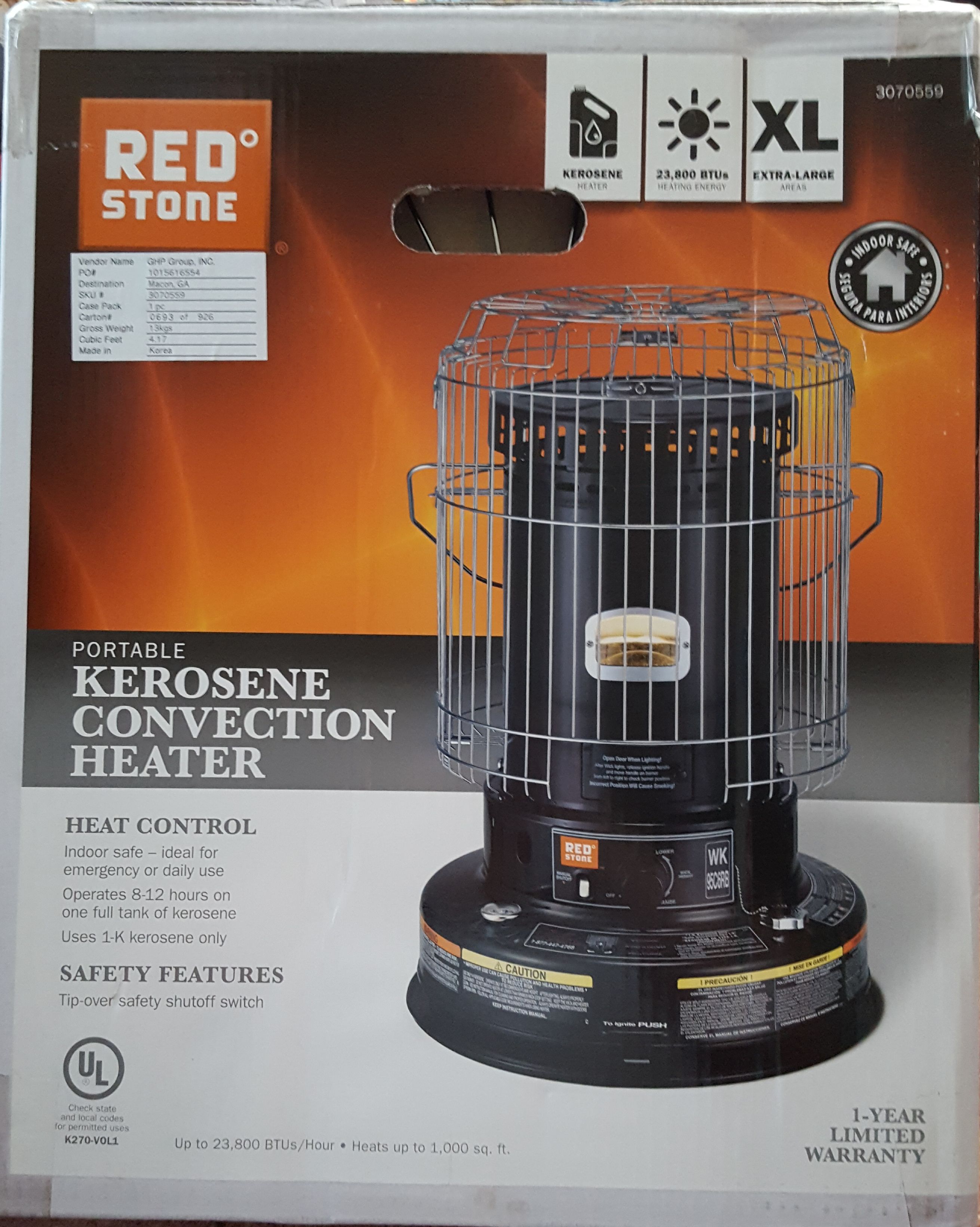 RedStone Indoor Kerosene Convection Heater, 23,800 BTU for Sale in  Vesuvius, VA - OfferUp