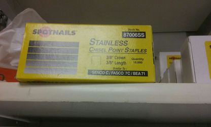 Stainless chisel point staples