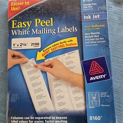 White mailing labels