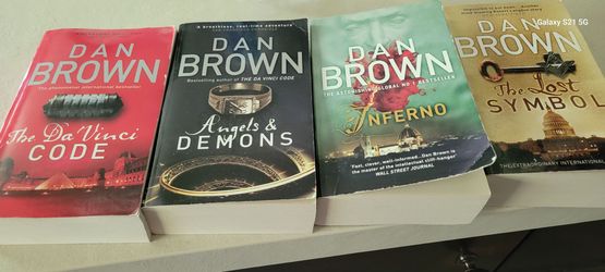 Dan Brown Illuminati series. The DaVinci Code,  Angels and Demons, Inferno and The Lost Symbol