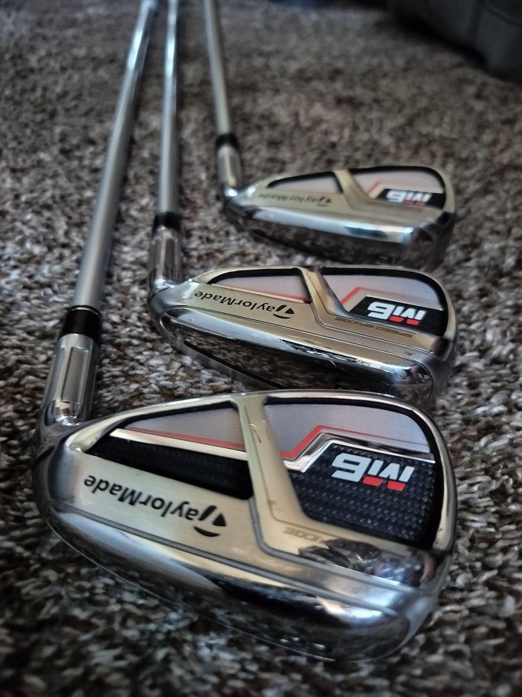 6, 7, & 8 Iron - TaylorMade M6 irons -
(Ladies L-Flex graphite shafts)