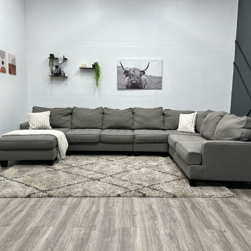 Giant Grey Sectional Couch - Free Delivery