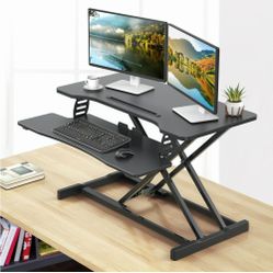 sit-stand workstation with this desk riser