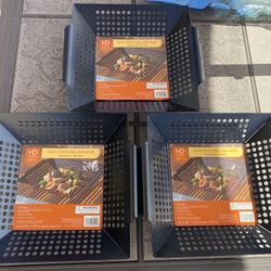 New BBQ Barbecue Grill Toppers Non Stick Grilling Wok 