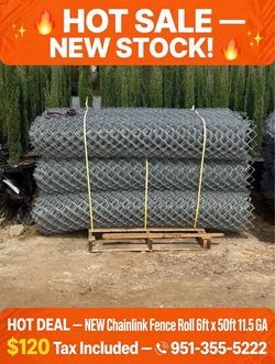 New Chainlink fence rolls 6x50 feet each 11.5g
