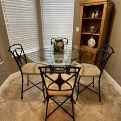 Glass Dining Table And 4 Chairs 