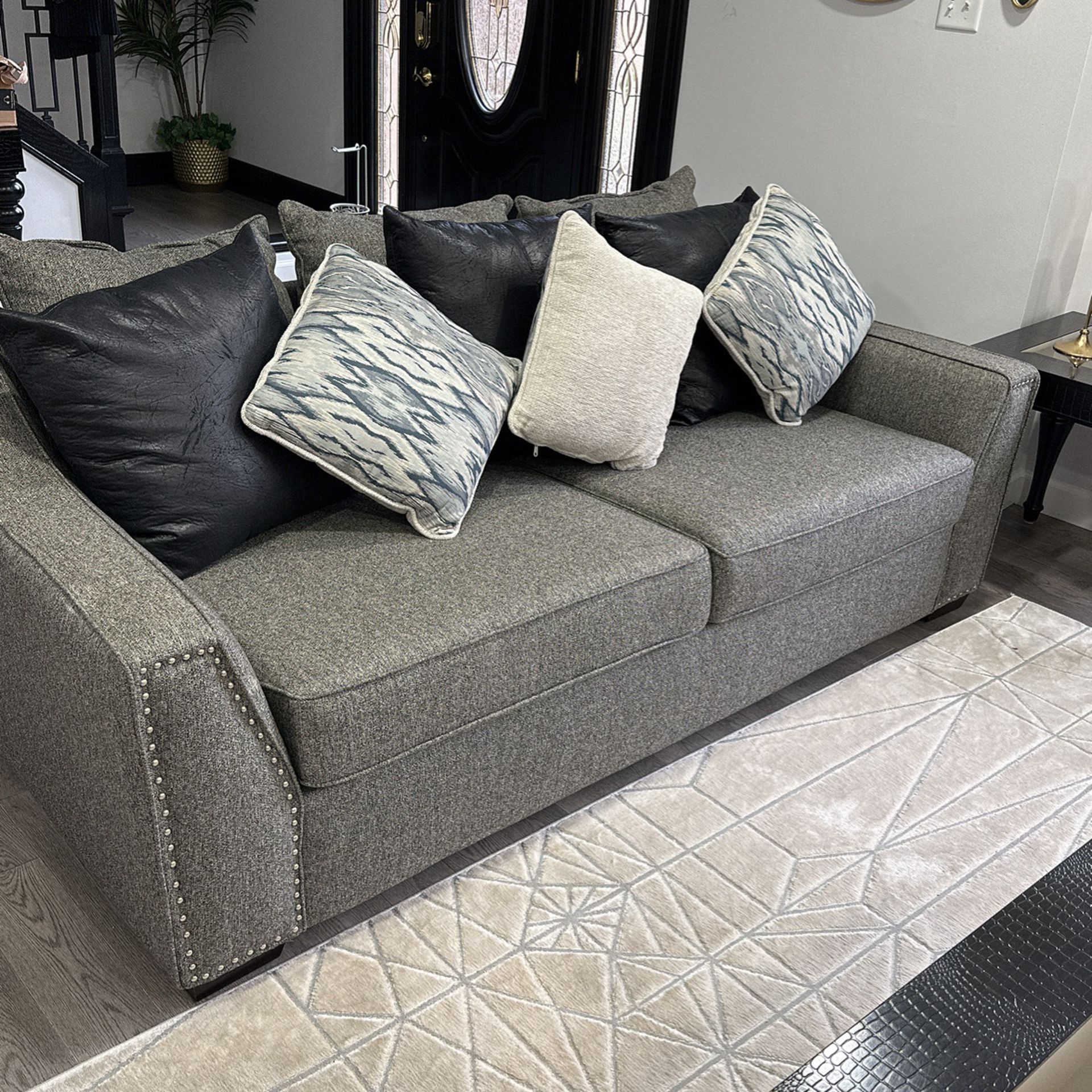 Grey Couch And Loveseat (info In  Description)