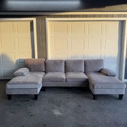 Large Gray Sectional Couch