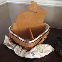 Longaberger Basket Combo With Wooden Bunny