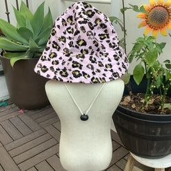 Heather Sue Sews Pink Cheetah Print Bucket Hat NEW 22in