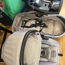 Evenflo Pivot Modular Travel System with LiteMax Infant Car Seat with Anti-Rebound Bar (Desert Tan)