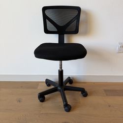 Black Armless Mesh Desk Chair